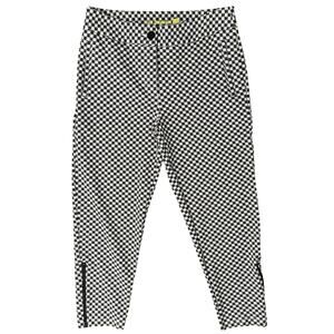 Betabrand Black White Cat Catstooth Houndstooth Ankle Zip Pants sz M Petite